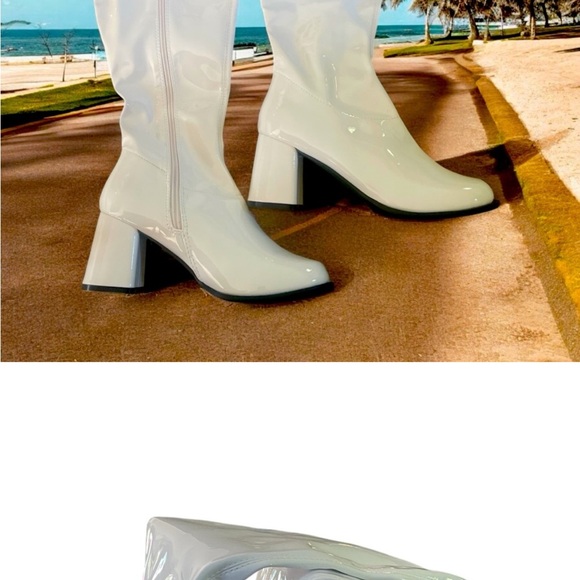 NWT Ellie white go-go boots - Picture 2 of 4